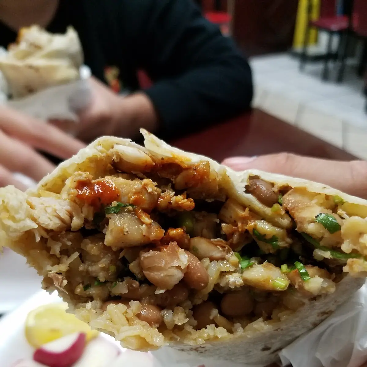 Chicken Burrito with Red Sauce
