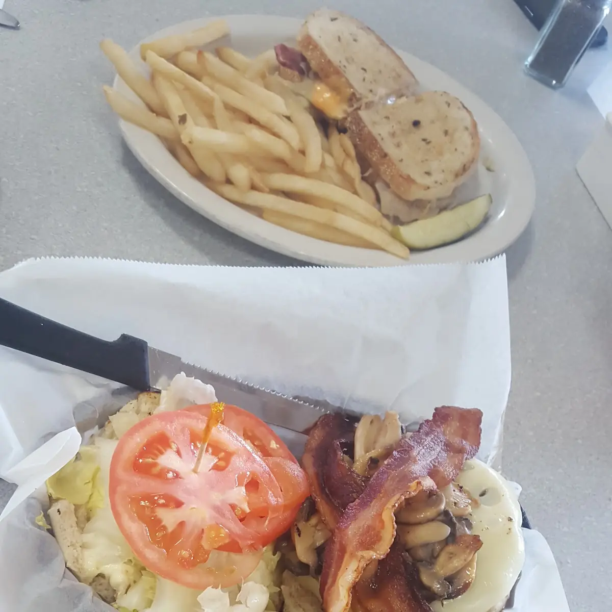 Mushroom Swiss Bacon Cheeseburger