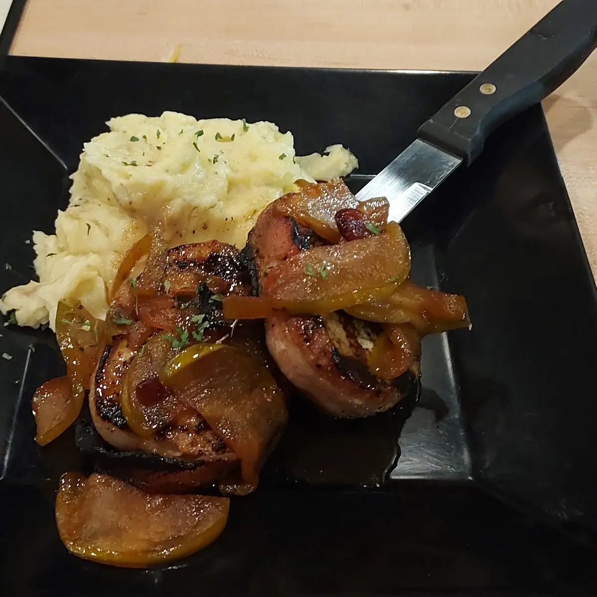 Bacon Wrapped Brown Sugar Rubbed Pork Medallions