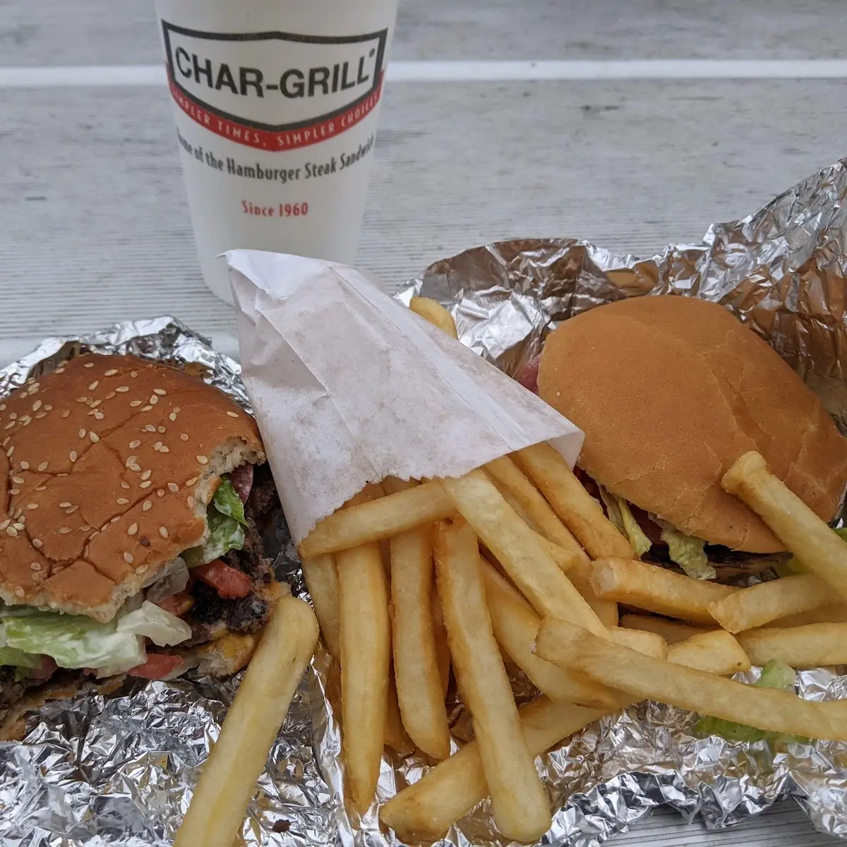 Hamburger Steak Burger with Fries