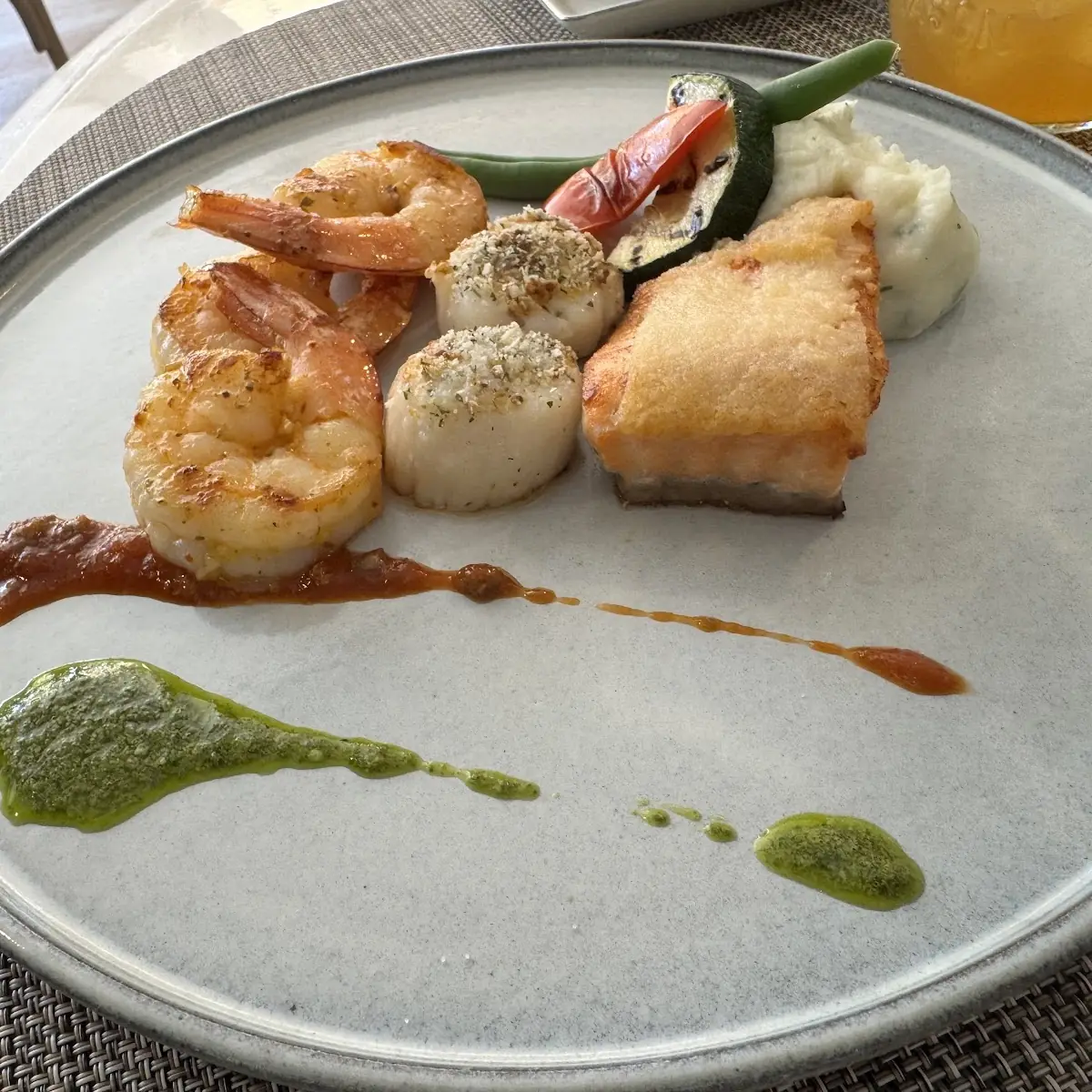 Grilled Salmon and Scallop
