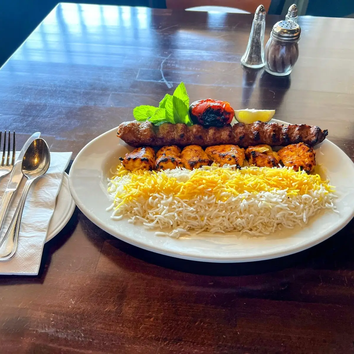 Sabzi Polo with Salmon-Kebab