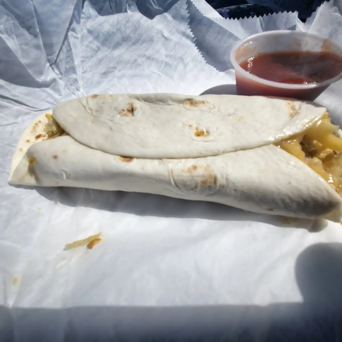 Bacon Potato Egg and Cheese Burrito
