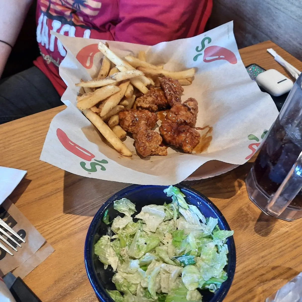 Boneless Wings with Caesar Side Salad