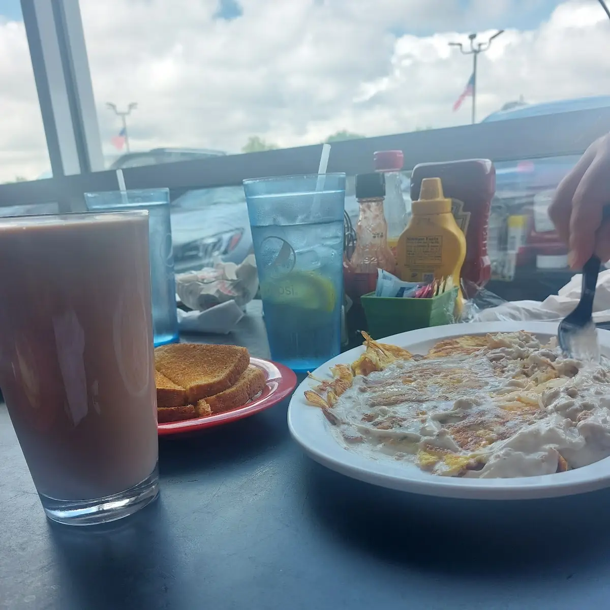 Greek Omelette - 3 eggs mixed with gyro meat ,onion, tomato and feta cheese