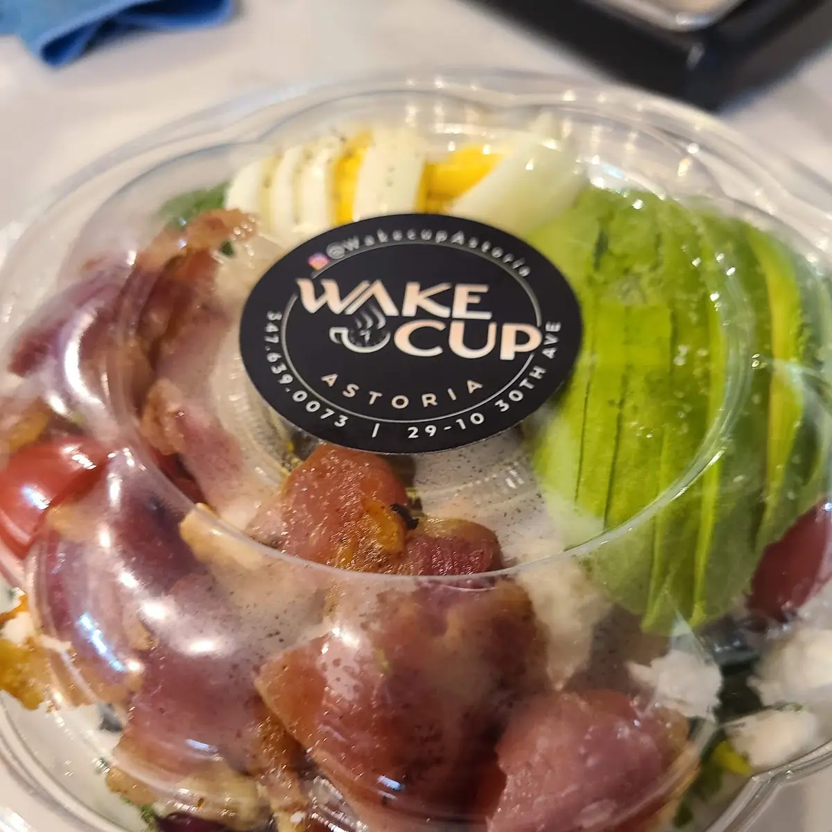 Romaine Salad with Egg Avocado and Crispy Bacon