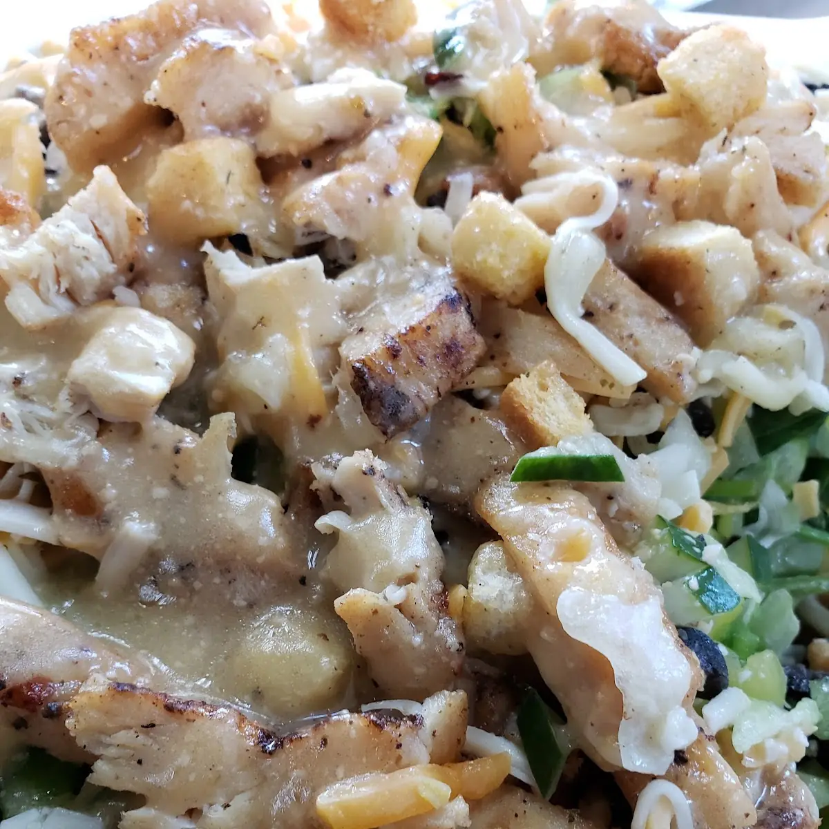 Chicken Caesar Salad w Black Olives