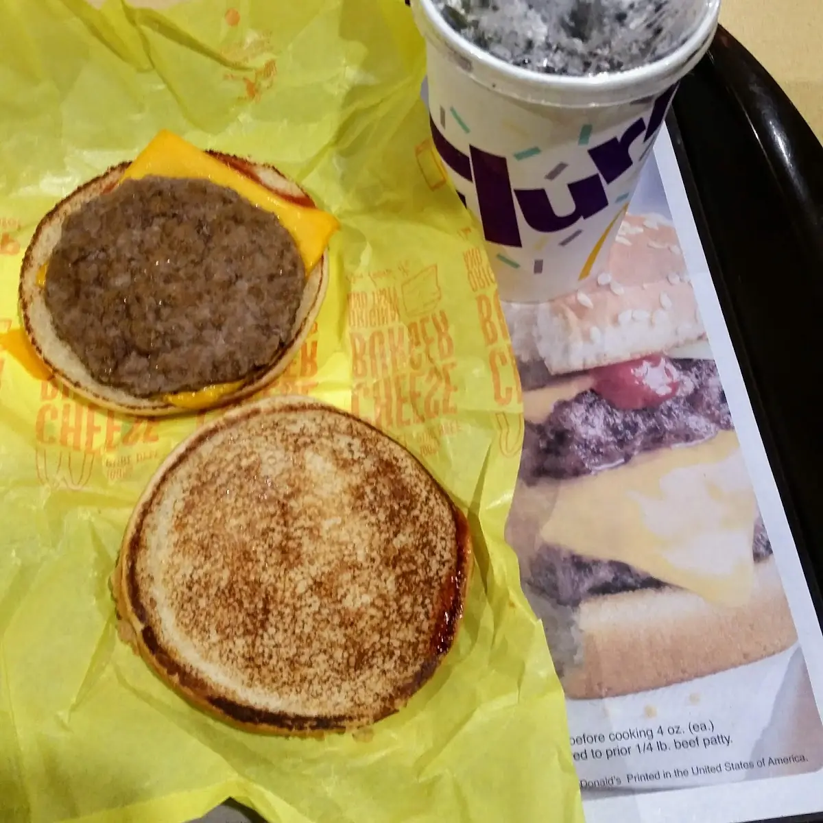 Cheeseburger and a Oreo Mcflurry