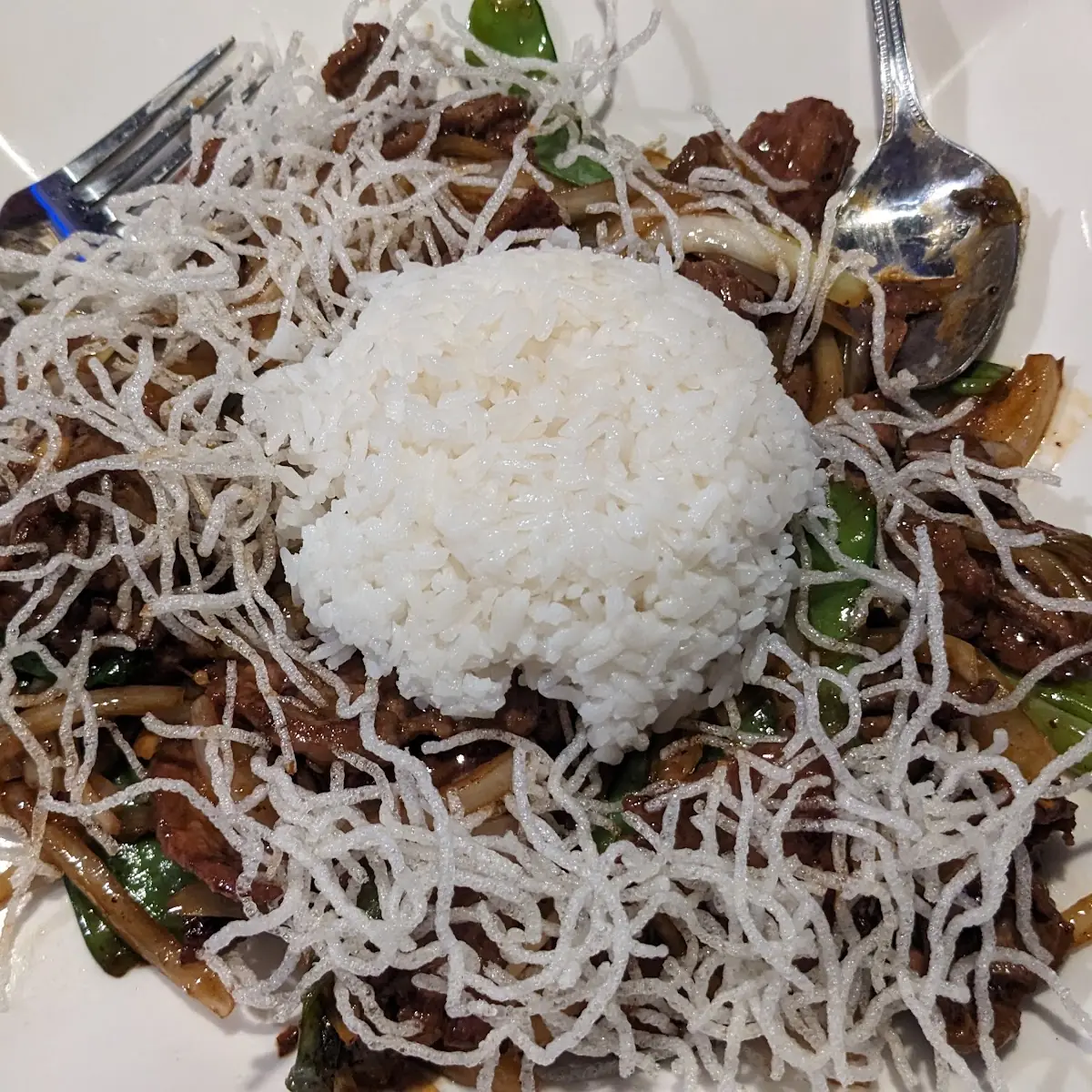 Mongolian Beef with Steamed Rice