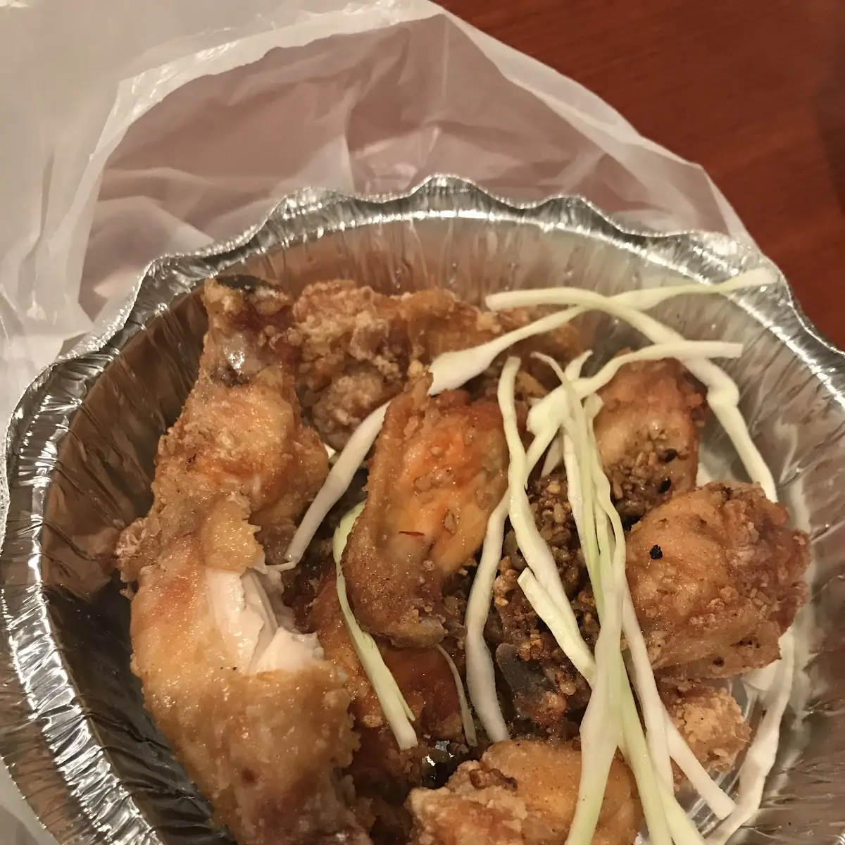 Chicken wings with French fries