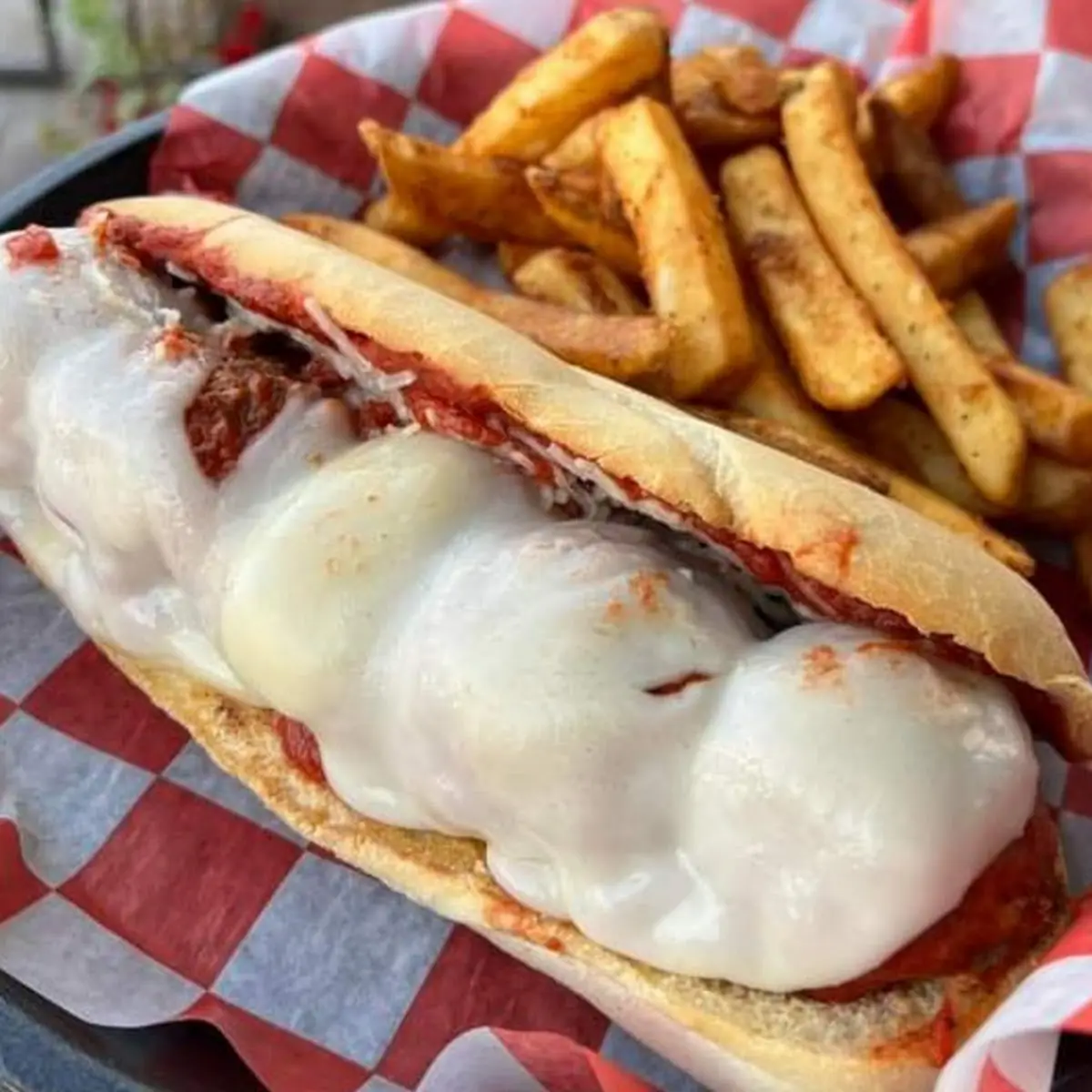 Meatball Sub and Fries