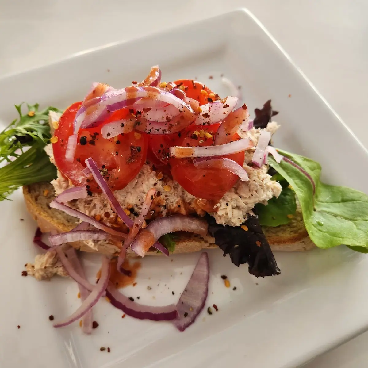 Spicy Tuna Open Faced Sandwich