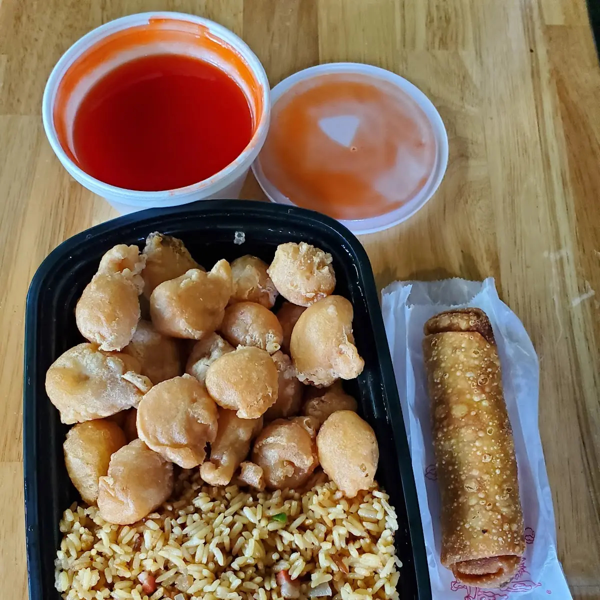 Sweet and Sour Pork with Egg Roll