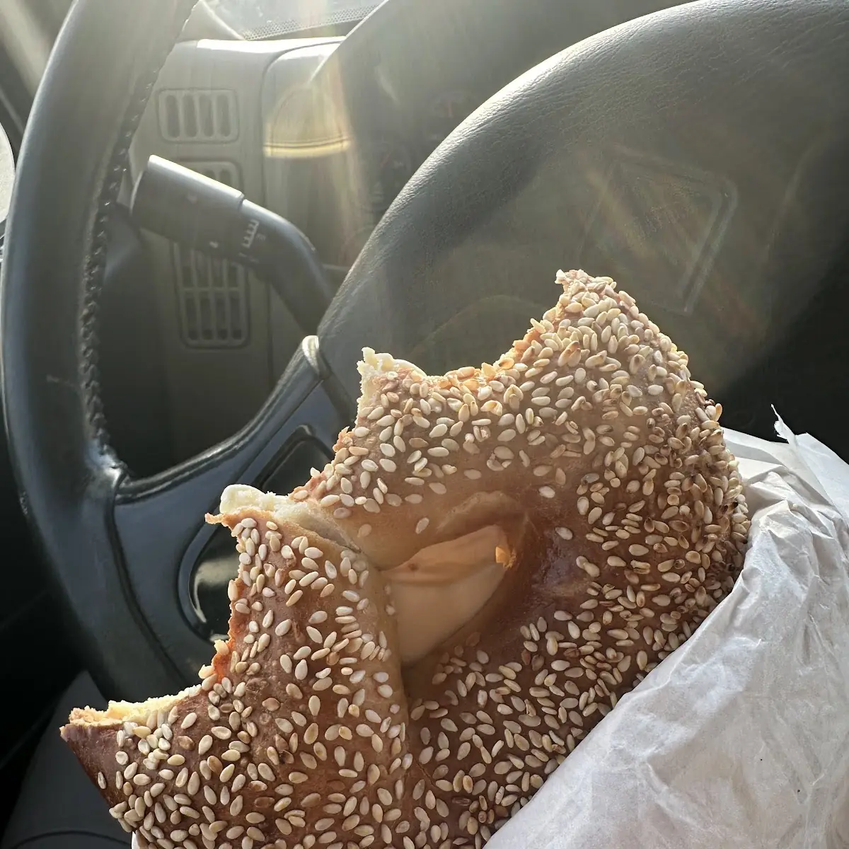 Sesame Bagel with Cream Cheese