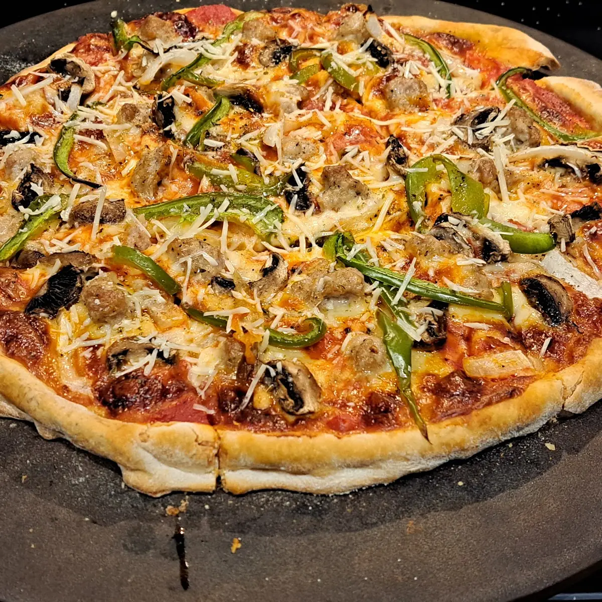 Pepperoni and Sausage Pizza with Extras