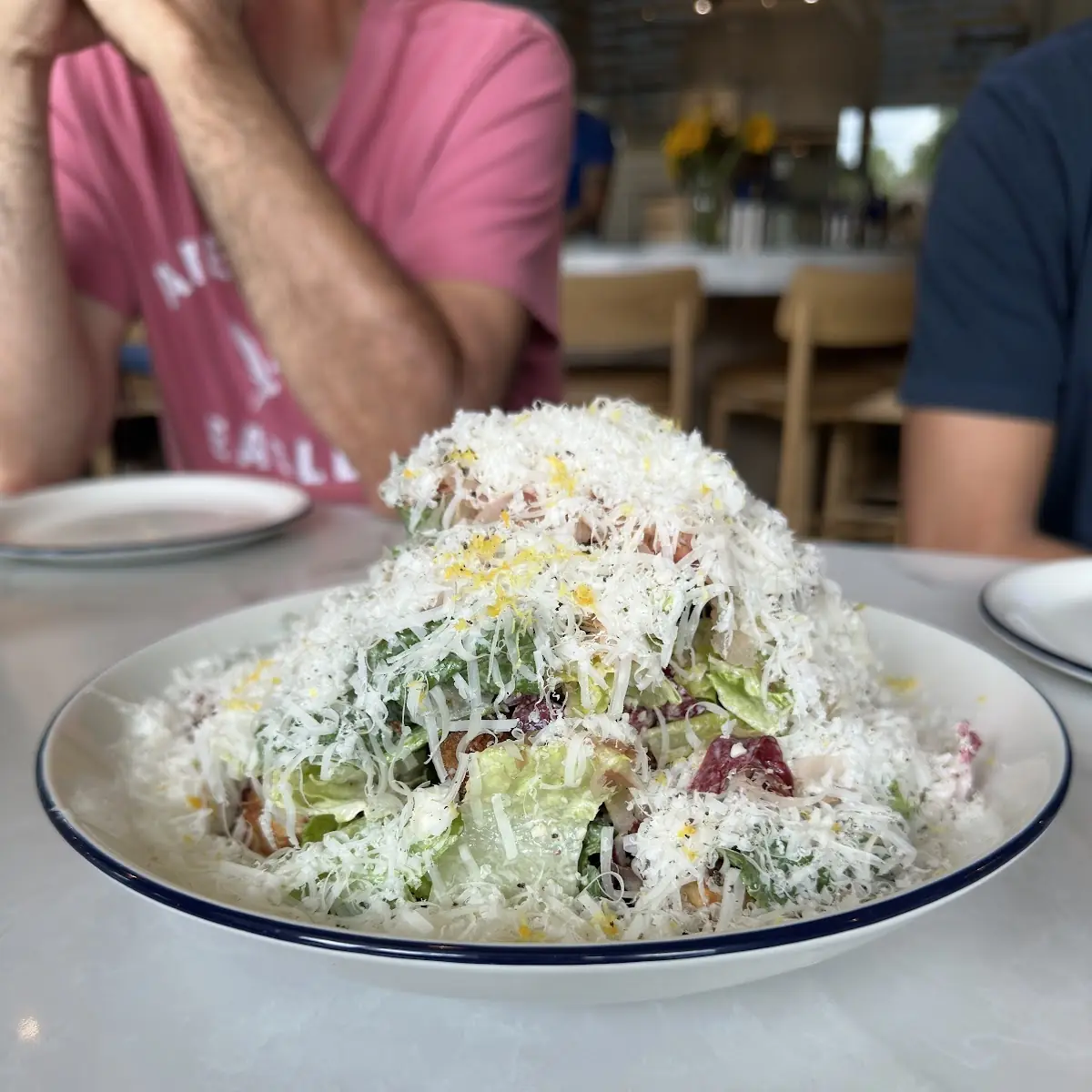 Shredded Cheese Caesar Salad and Croutons