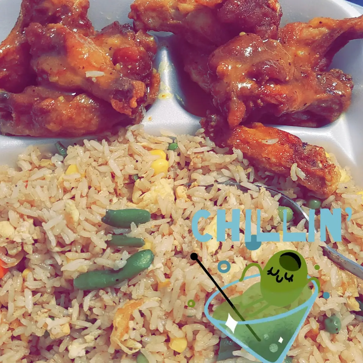 Wet Lemon Pepper with Veggie Fried Rice