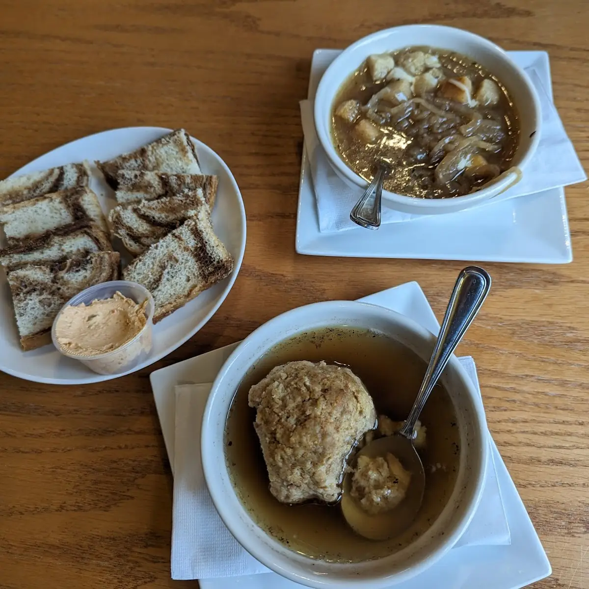 French Onion Soup and Bacon Dumpling Soup
