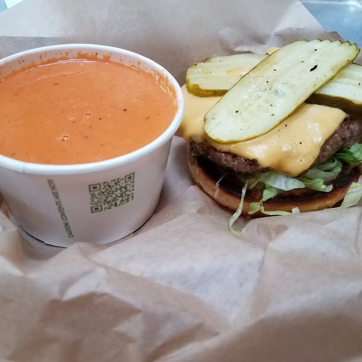 The Burger w Tomato Bisque