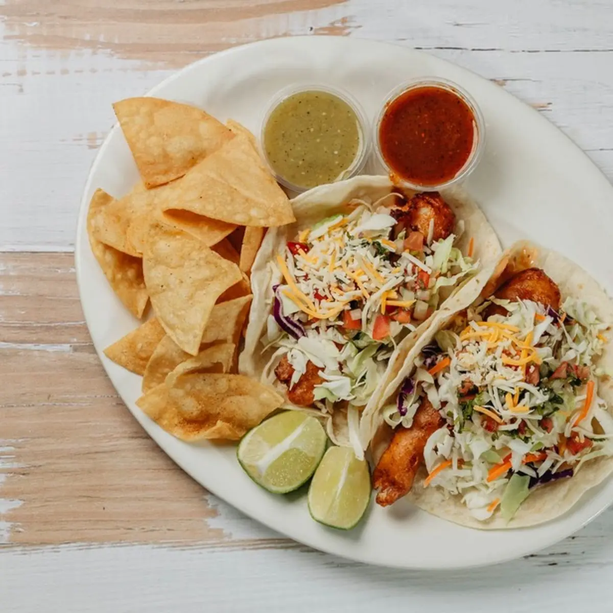 Baja Style Beer Battered Fish Tacos