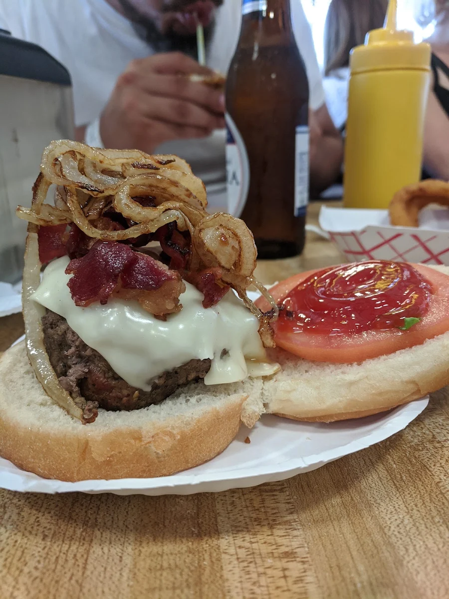 Bacon Cheeseburger with Fried Onions