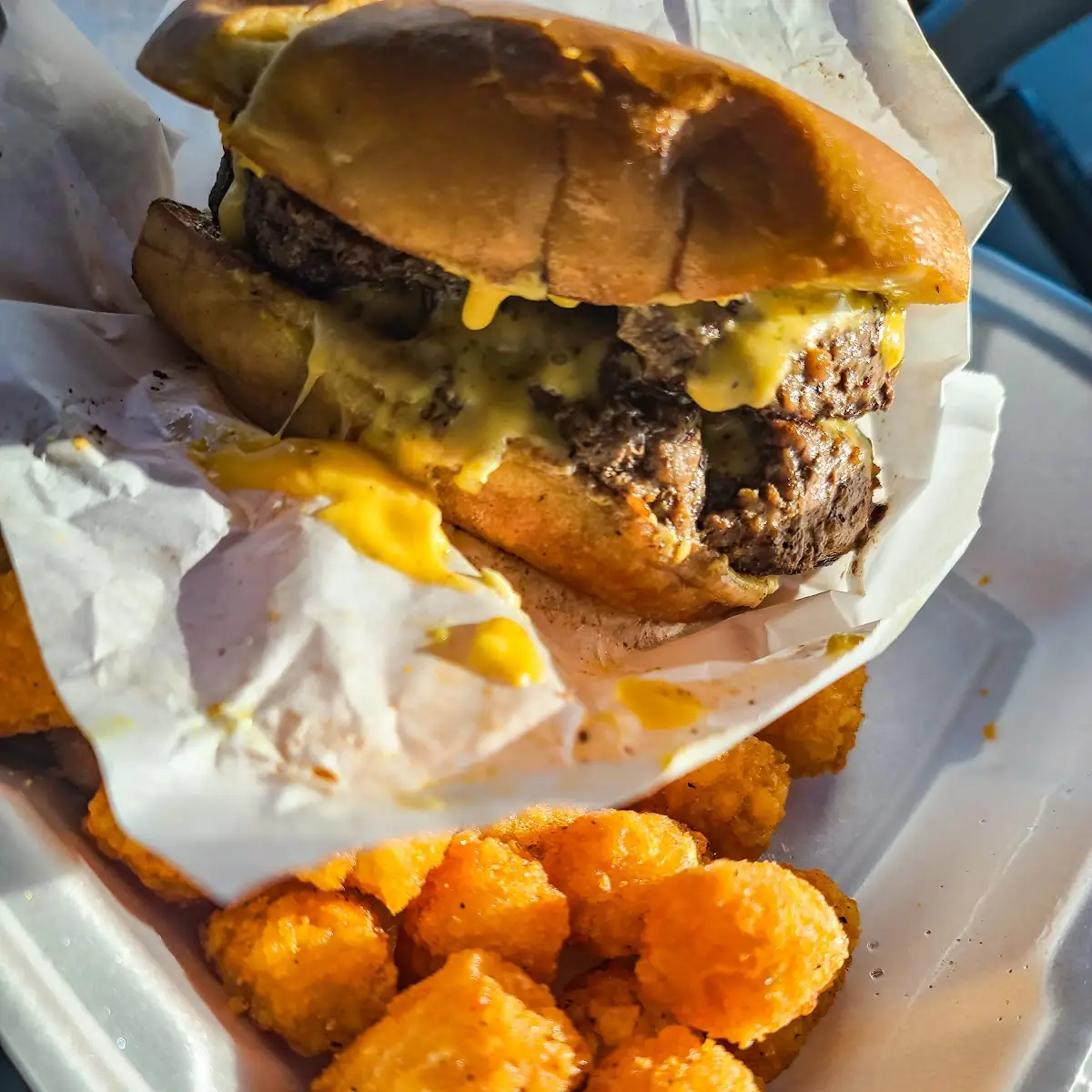 Double Cheeseburger with Tots