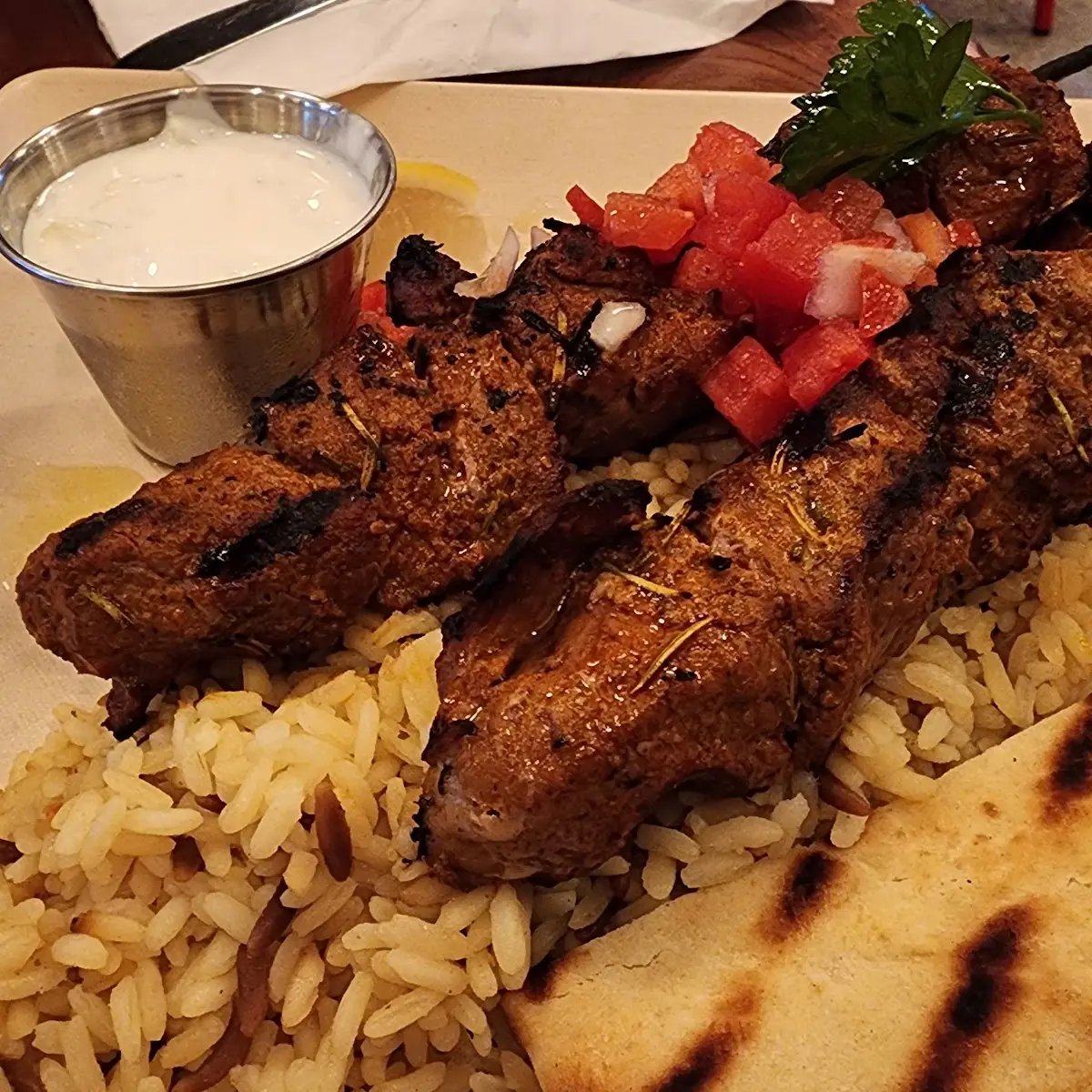 Lamb Souvlaki Plate