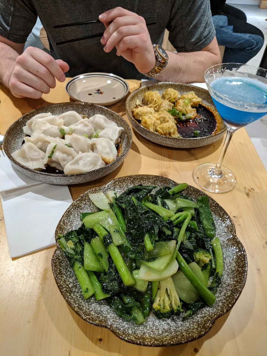 Stir Fried Greens and Dumplings