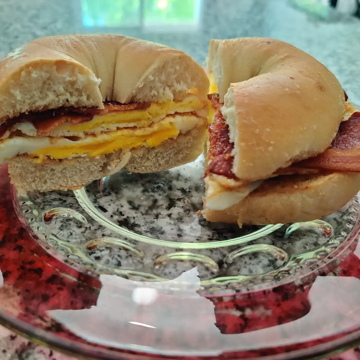 Bacon Egg Cheese Bagel Sandwich