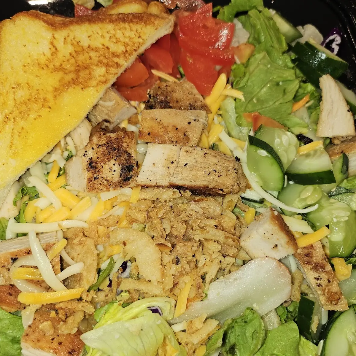 Fried Chicken Salad with Toast