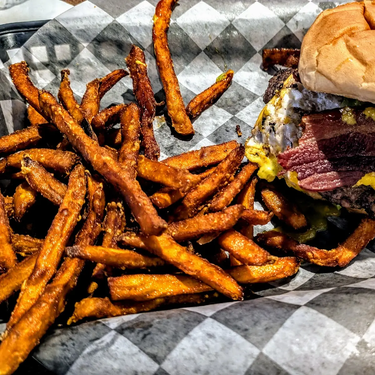 Cheese Burger with Bacon Avocado and Egg