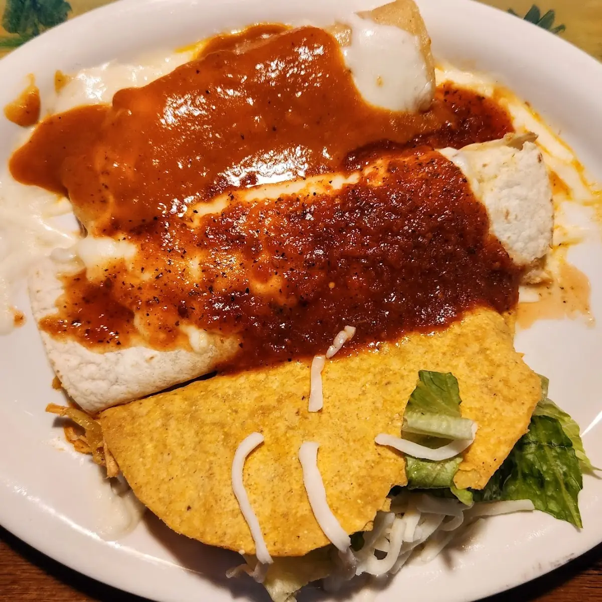 Taco Enchilada and Burrito
