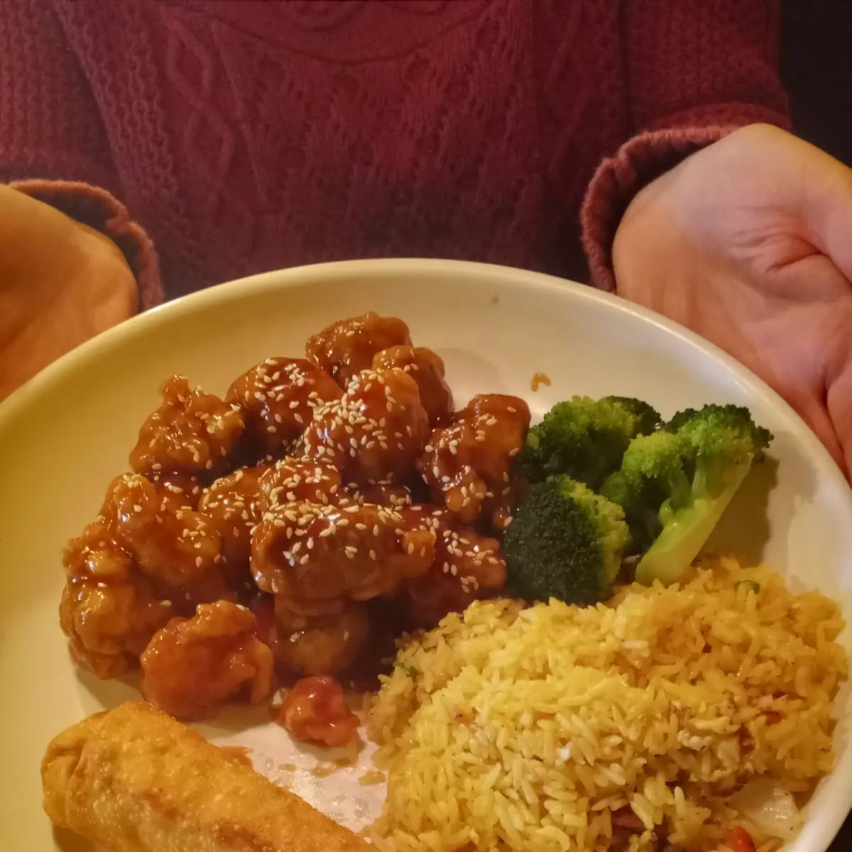 Sesame Chicken Combination Platter