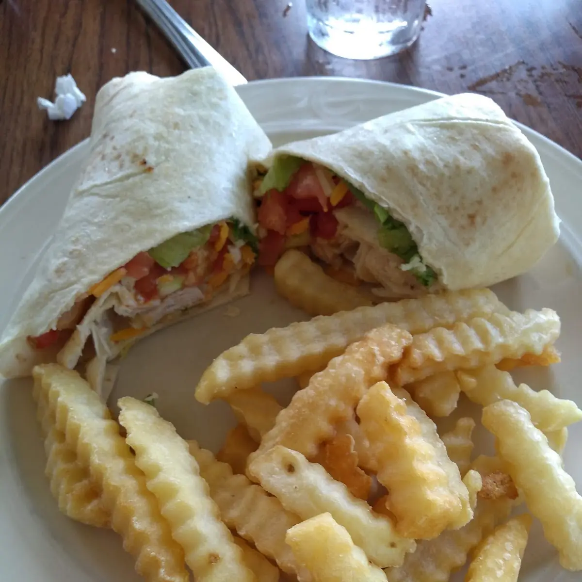 Grilled Chicken Wrap with Fries