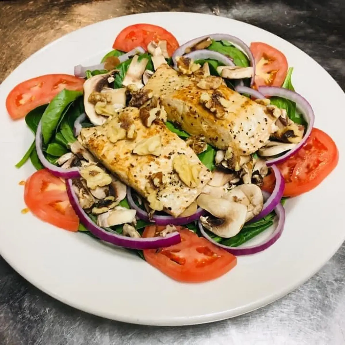 Salmon Spinach Salad
