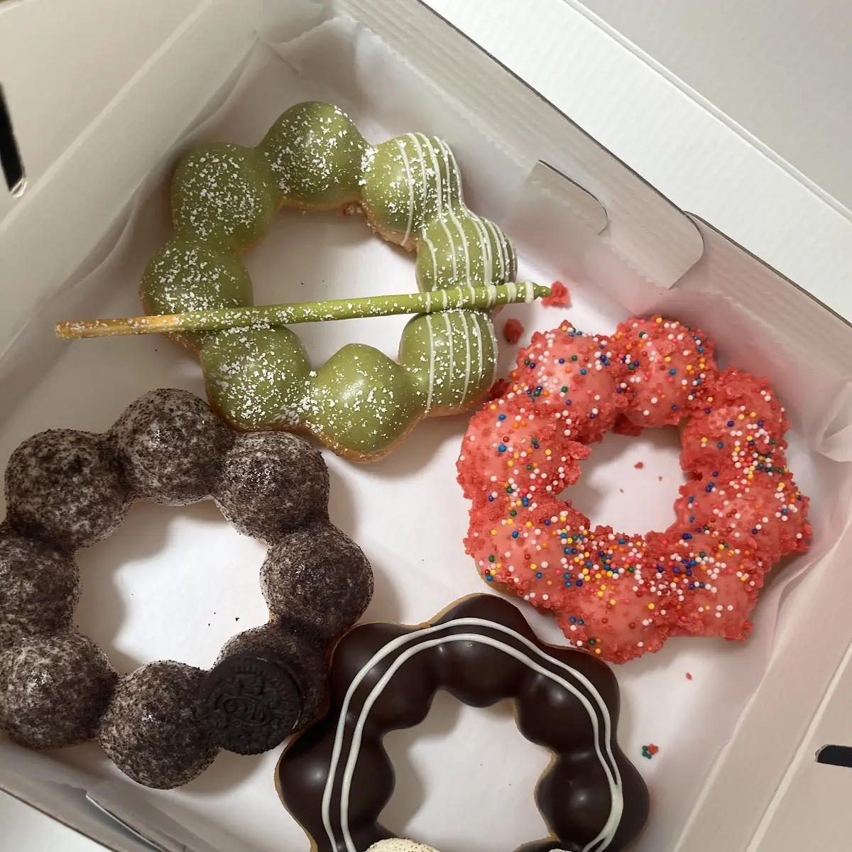 Assorted Mochi Donuts in Display