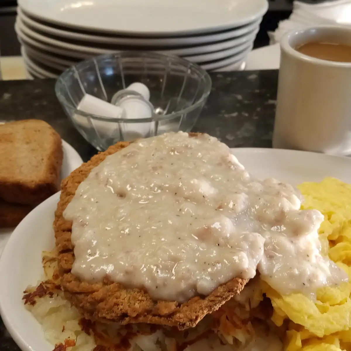 Country Fried Steak and Eggs