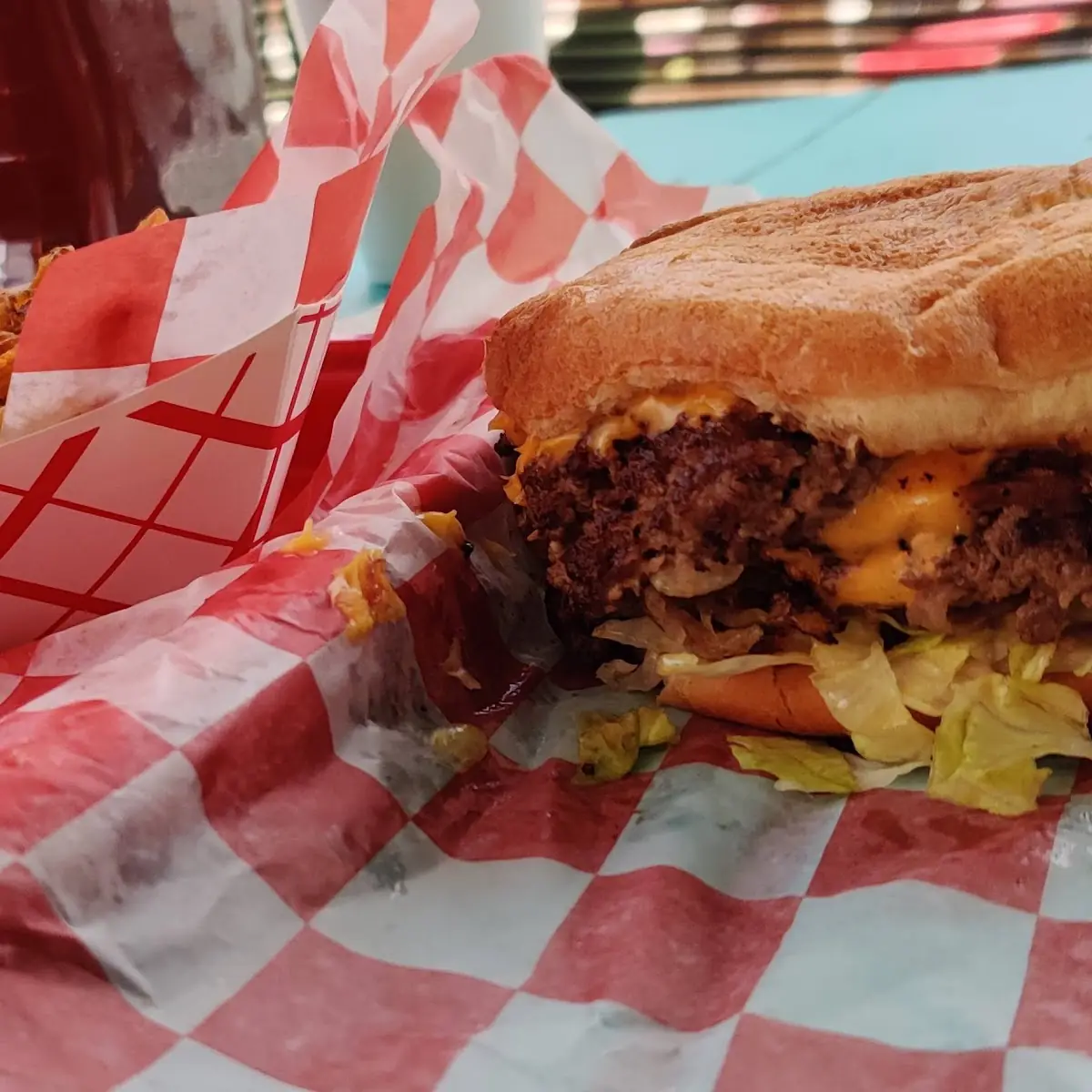 dbl Cheese Burger and Fries