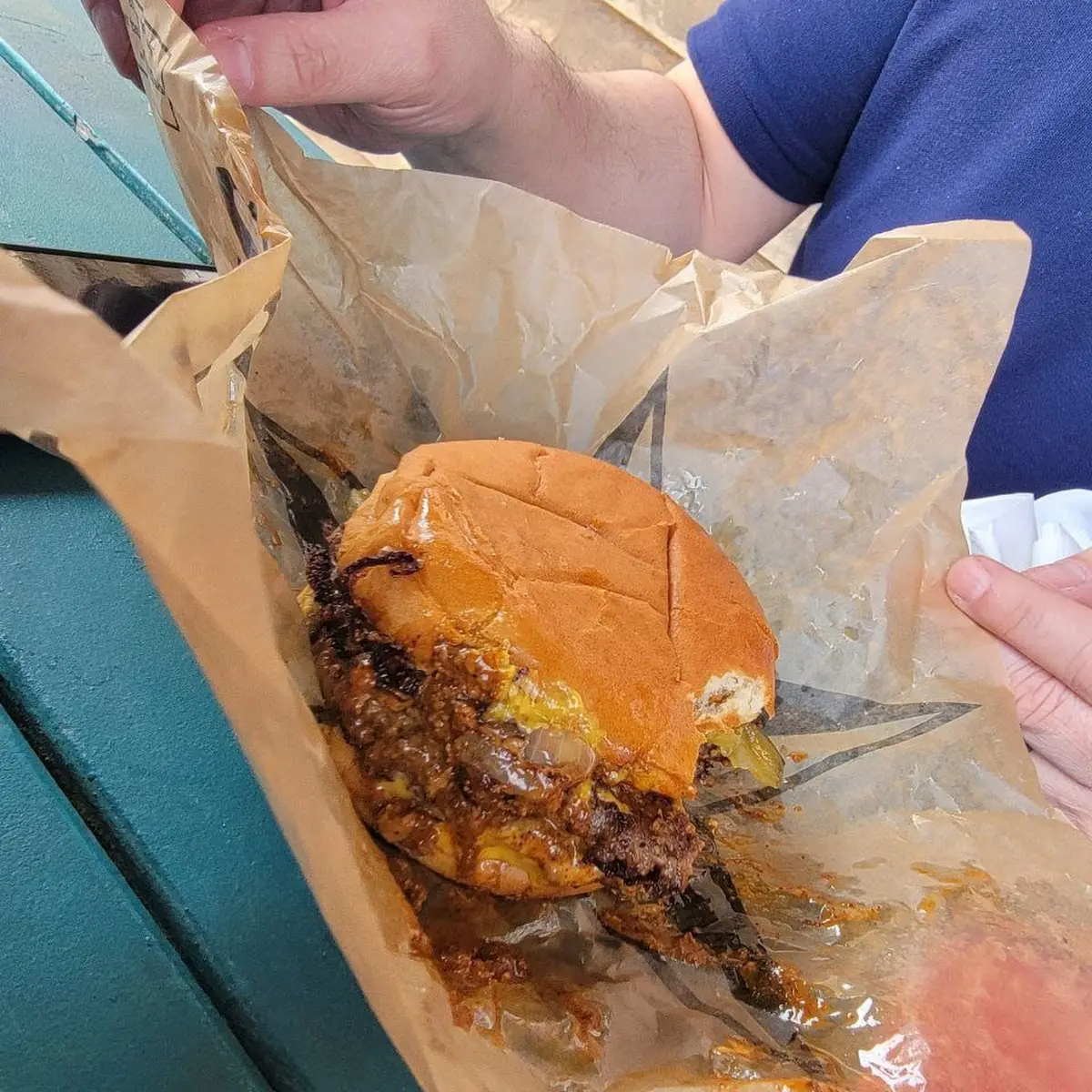 Double Cheeseburger with Chili