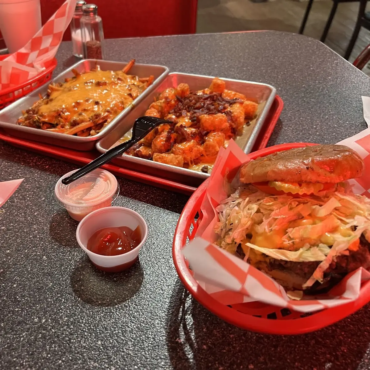 Loaded Tots Loaded Fries with Cheeseburger