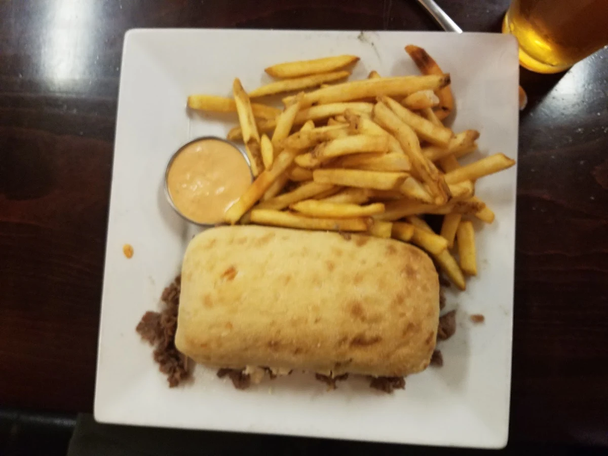 Steak and Cheese Sandwich with Fries