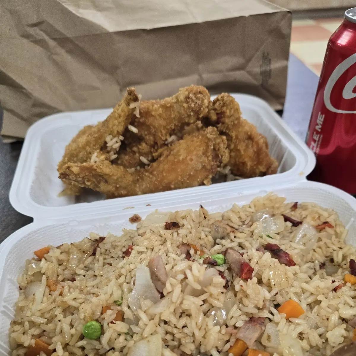 Chicken Wings w Roast Pork Fried Rice