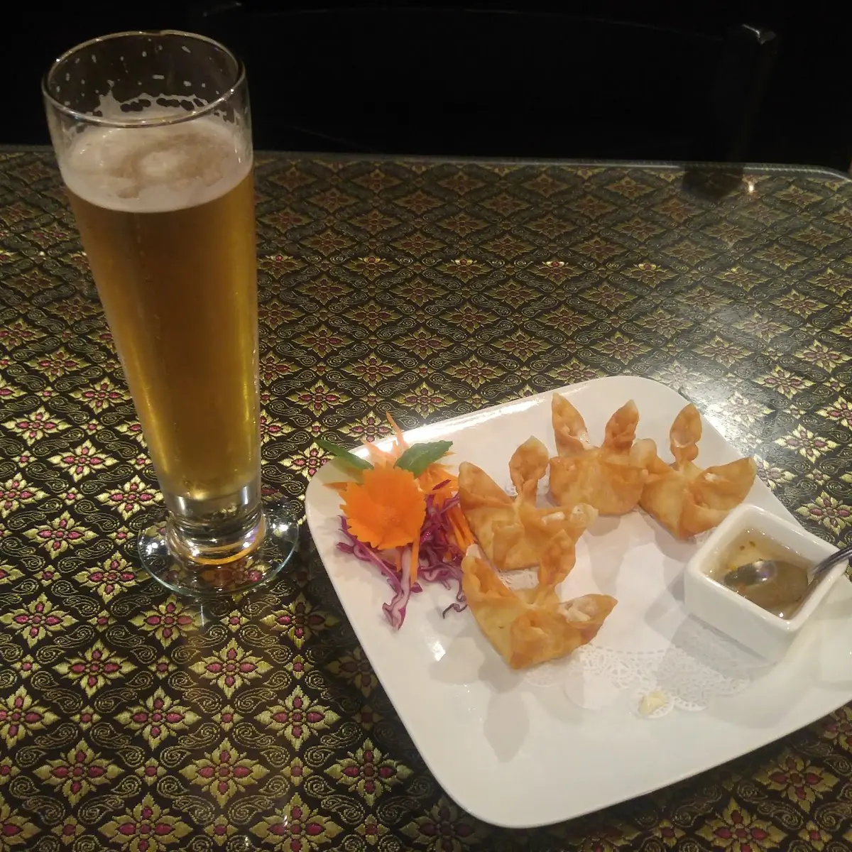 Crab Rangoon & Singha Beeraaaaaà
