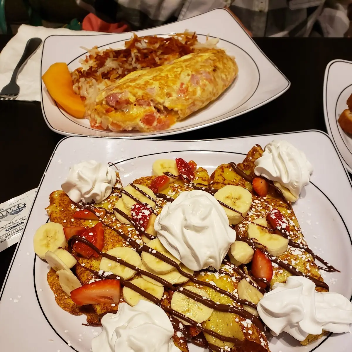 Nutella Crepes and Egg White Omelette