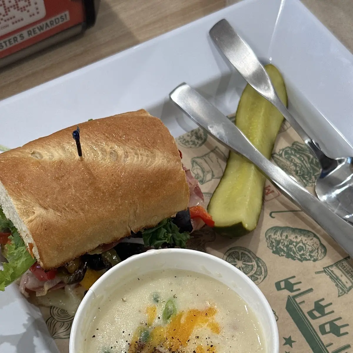 Italian Sub with Loaded Baked Potato Soup