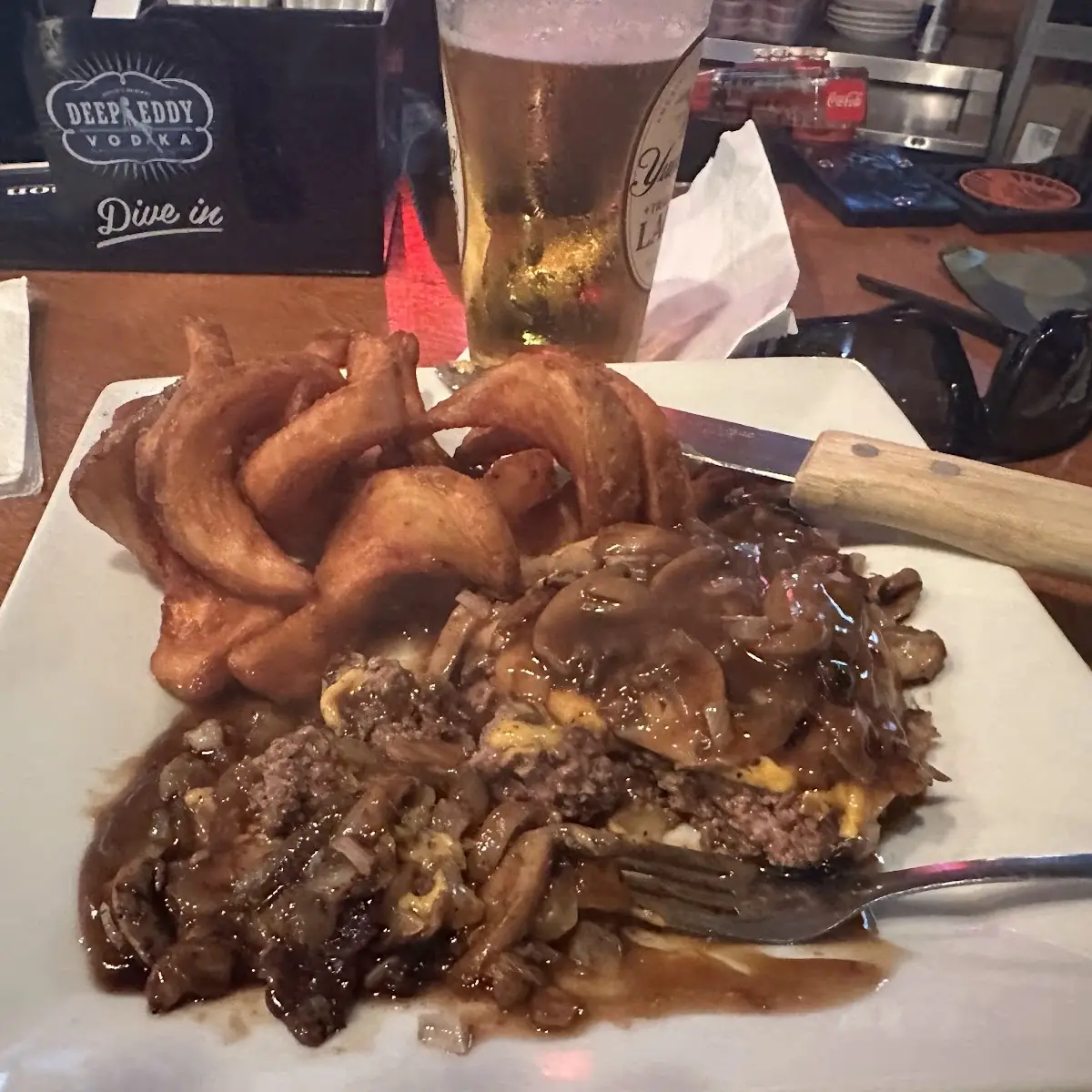 Hamburger Steak with Sidewinder Fries