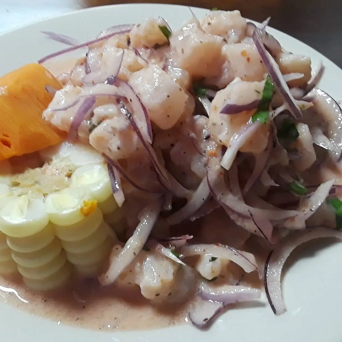 Ceviche De Pescado Con Camote