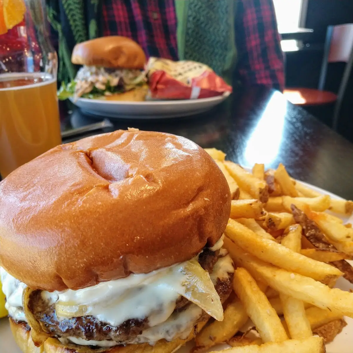 Bacon Smash Burger and Fries