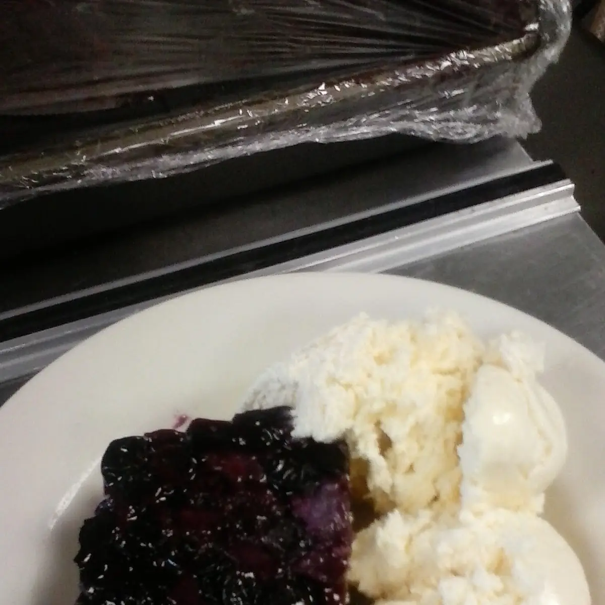 Blueberry Cobbler with Ice Cream