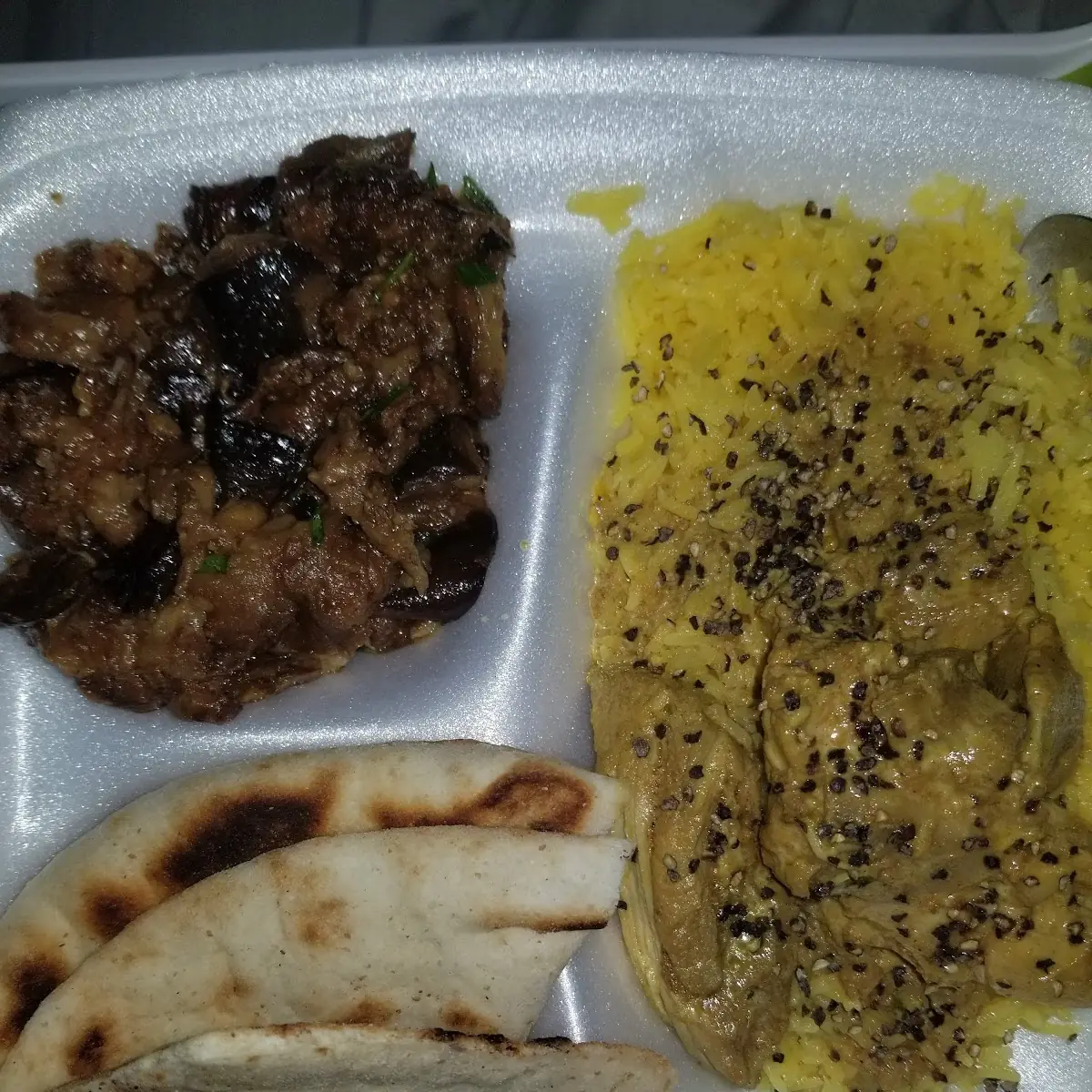 Curry Chicken with Eggplant and Yellow Rice